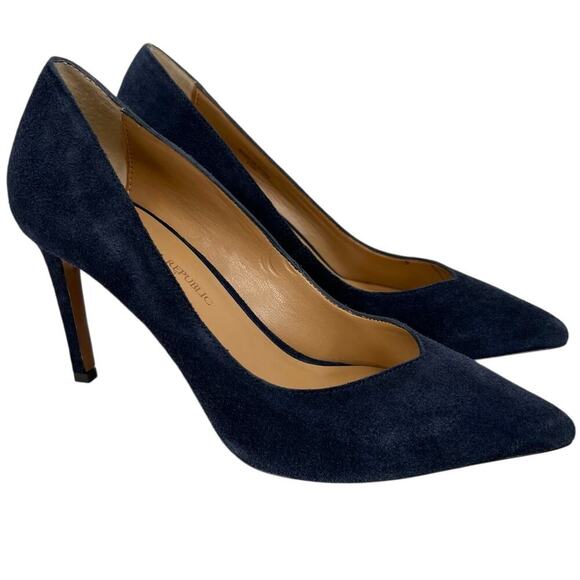 Banana Republic 3 inch Blue Suede Silettos Women's Size 5 1/2 - Picture 2 of 14